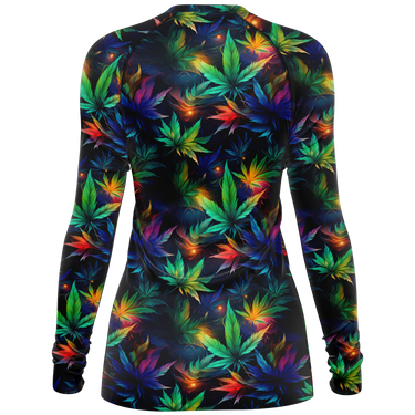 Chokefish™ Long Sleeve Rashguard Cannabis Woman's Shirt-003